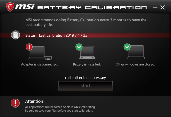 msi batteri kalibreringsverktøy