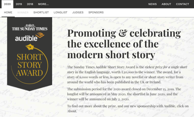 Sunday Times Short Story Award er en flott måte å oppdage moderne forfattere og de beste novellene på 2010-tallet