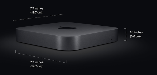 Mac Mini fysiske størrelsesdimensjoner