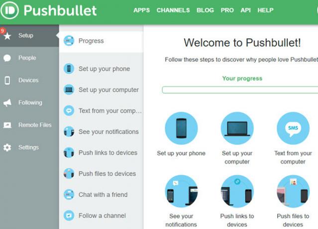 Pushbullet-oppsett