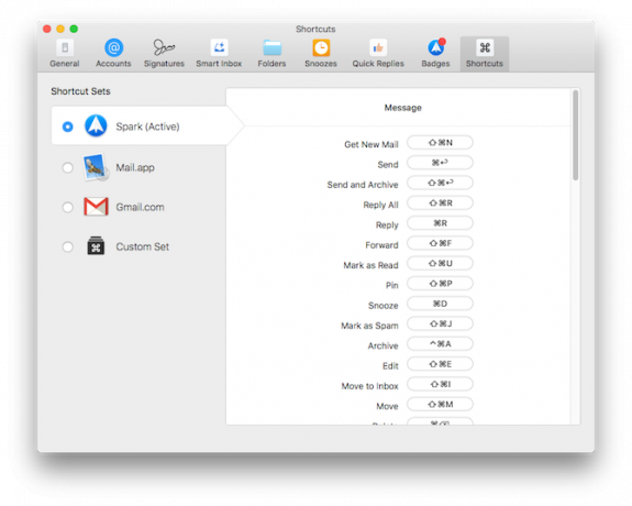 gnist e-post-app for Mac-innstillinger