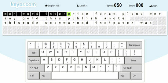 Keybr - Virtuelt online tastatur