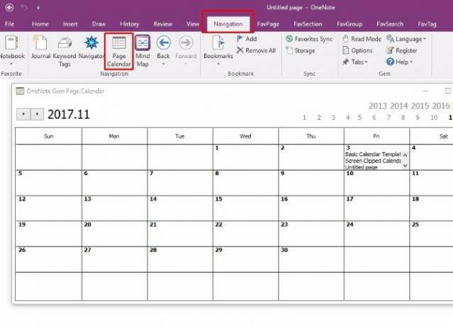 opprett onenote-kalendermal