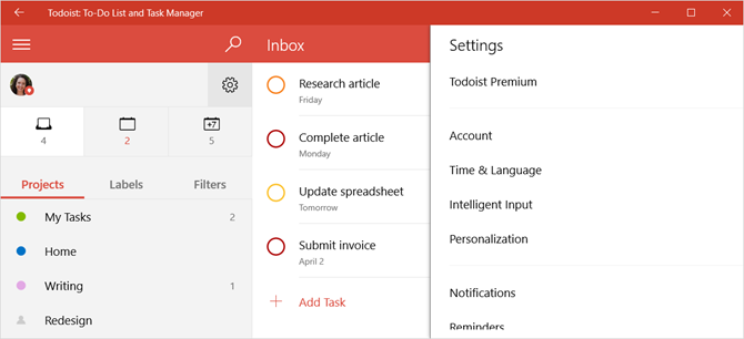 Hvordan slutte å bytte gjøremål (og finn den du vil elske i stedet) Todoist WindowsApp