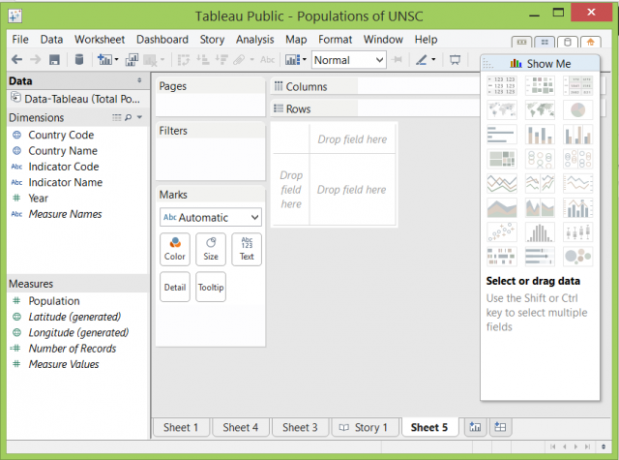 Vis, ikke fortell! Lag interaktiv datavisualisering med Tableau Public tableau public worksheet1 e1408346997289