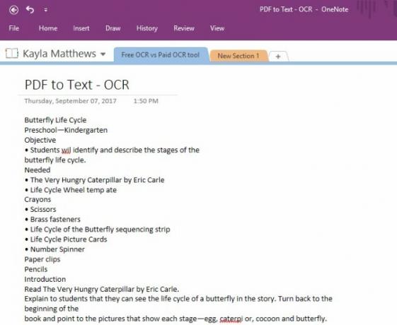 onenote optisk tegngjenkjenning